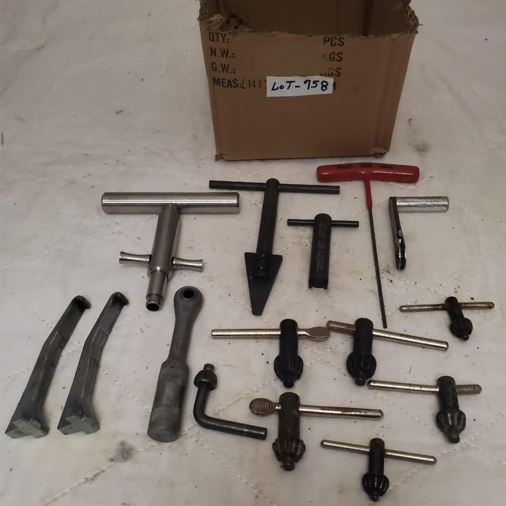 Lot of 15 Assorted Tap Wrenches and Drill Chuck Keys LOT-758