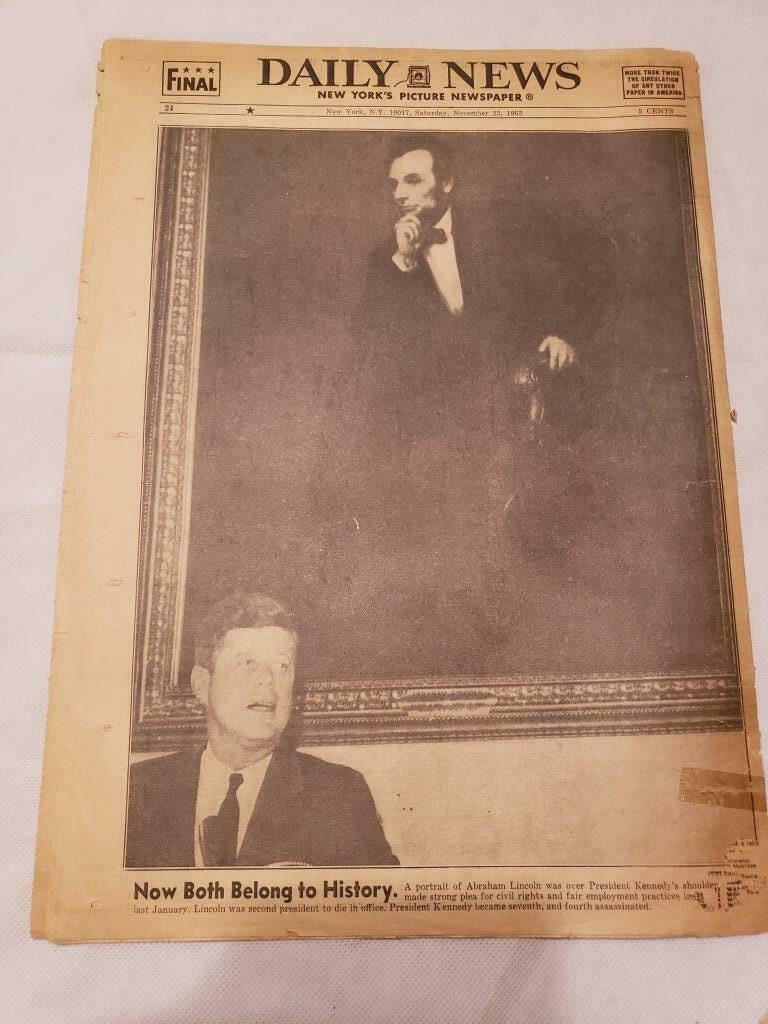 Vintage Newspaper New York Daily News November, 23, 1963 President JFK Killed