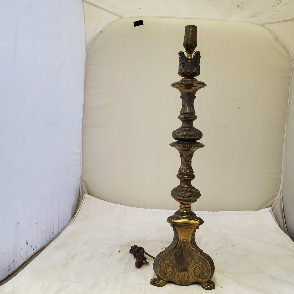 Vintage Solid Brass Claw Foot Table Lamps A6