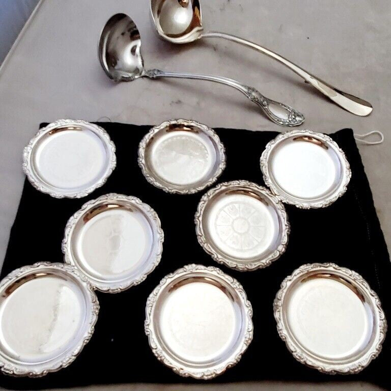 Vintage Eton Silver Plate Ladle Gravy Spoons and Plates