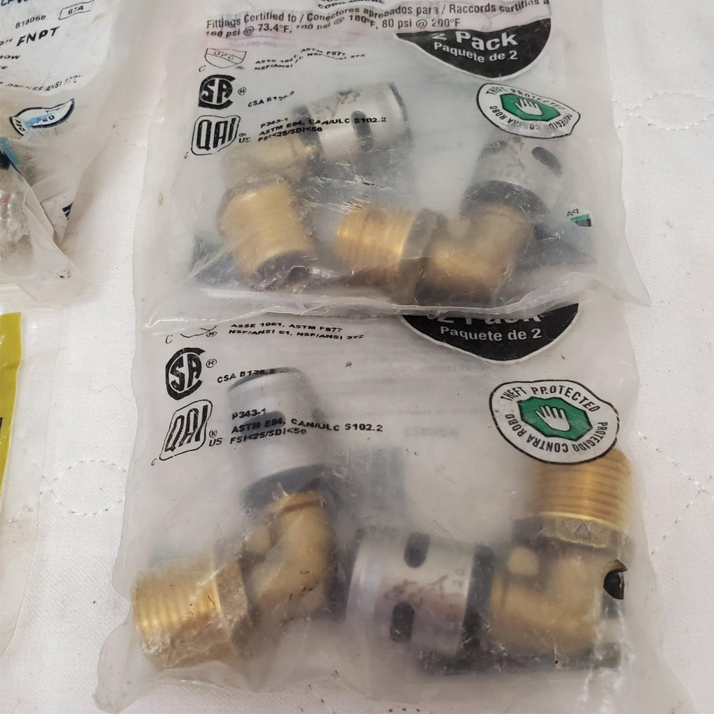 Lot of Sharkbite Everbilt Plumbing Pipe Fittings Elbows