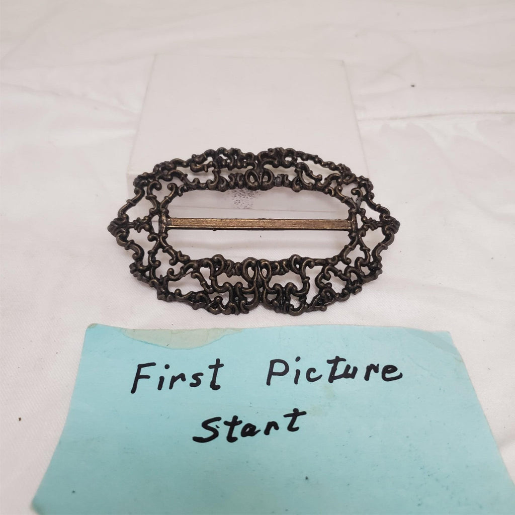 Antique Victorian Style Ornate Filigree Belt Buckle