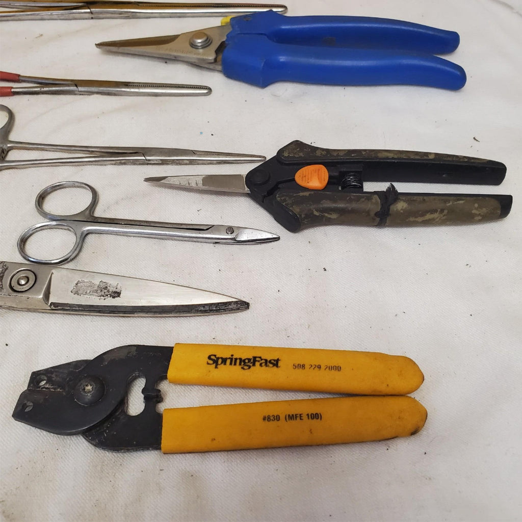 Lot of 9 Assorted Shears Scissors & Crimping Tool LOT-878