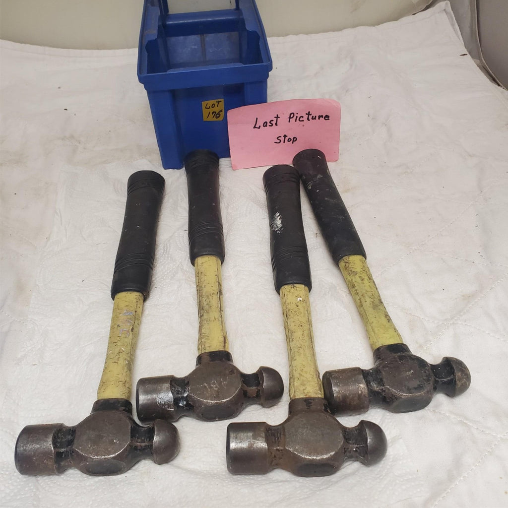 Lot of 4 Heavy Duty Ball Peen Hammer Set with Fiberglass Wooden Handle LOT-176