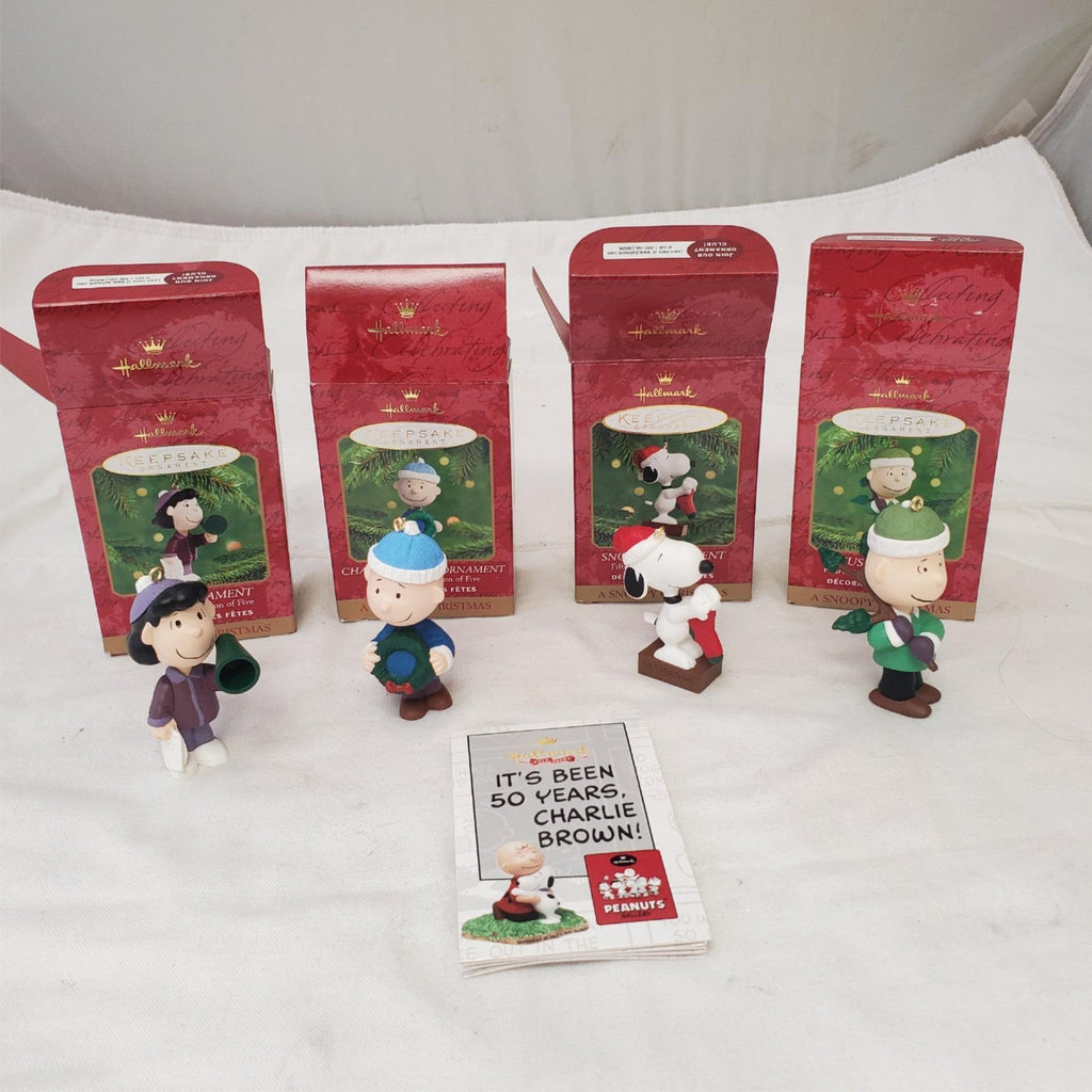 Lot of 4 Hallmark Keepsake A Snoopy Chritmas  Ornaments Set 