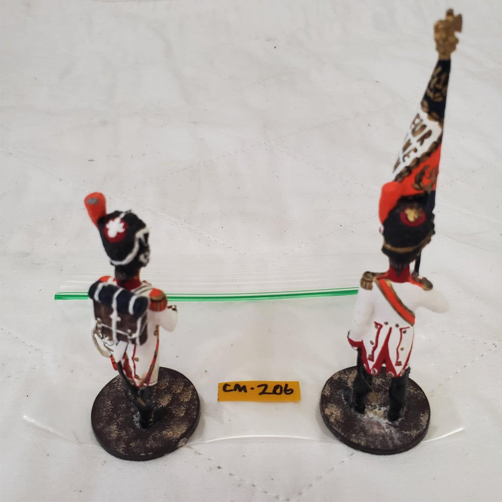 Hand Painted Metal Toy Soldier Drummer and Flag Bearer CM-206