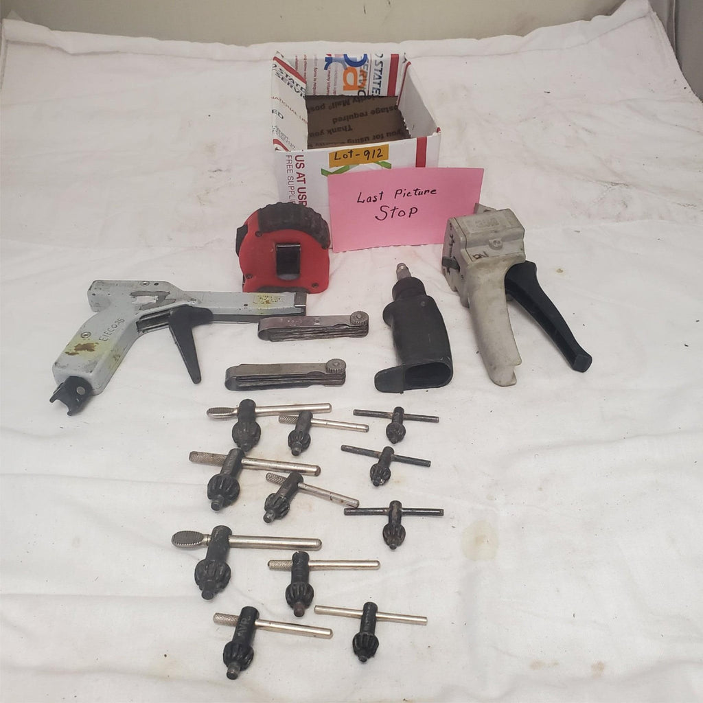 Lot of Assorted Drill Chuck Keys Feeler Gage Tension Cable Tie Tools LOT-912