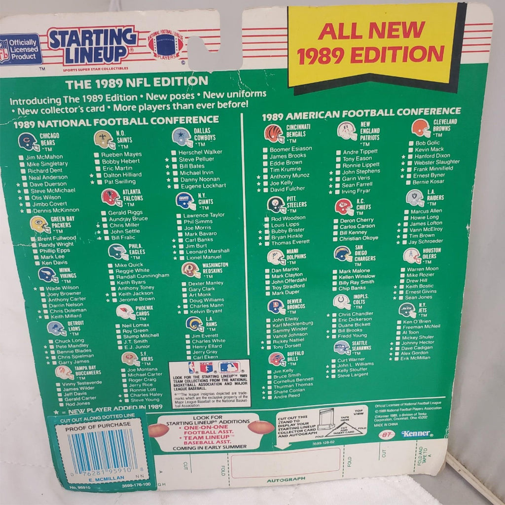 Starting Lineup 1989 Edition Kenner Erik McMillan Figure Collector Cards