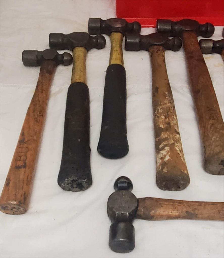 Lot of 10 Blue-Point Ball Peen Hammers Wooden Handle LOT-668
