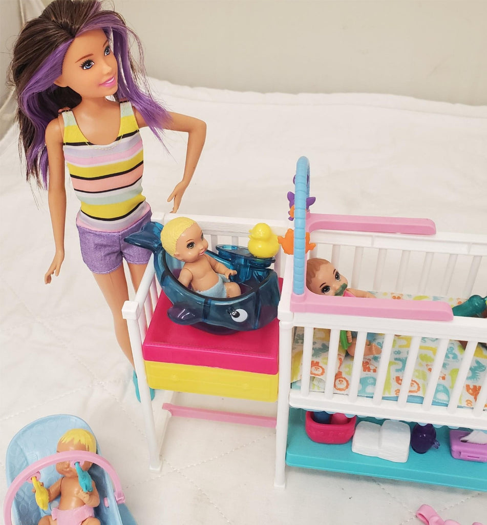 Mattel Nap 'n' Nurture Nursery Barbie Skipper Babysitters Playset