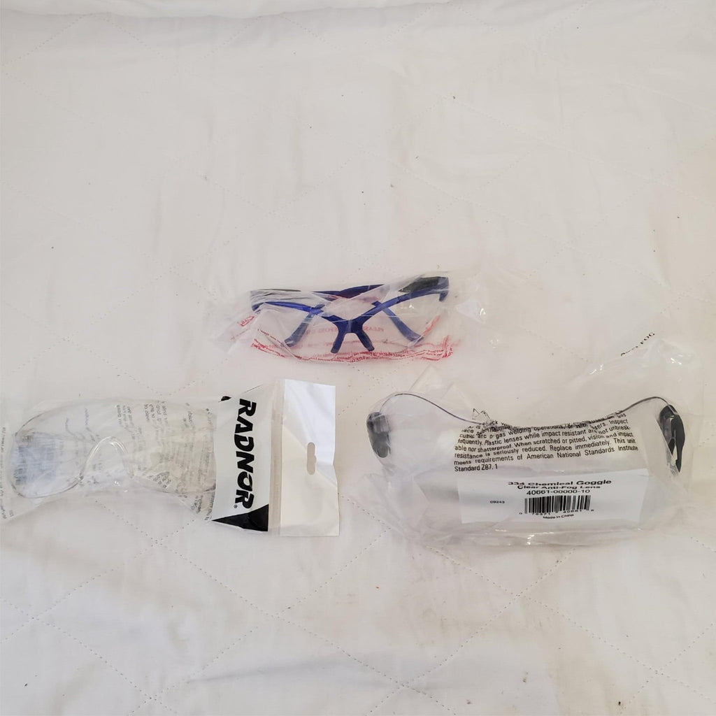Lot of 67pc Chemical 334 Goggle Clear Anti-Fog Lens Safety Glasses 