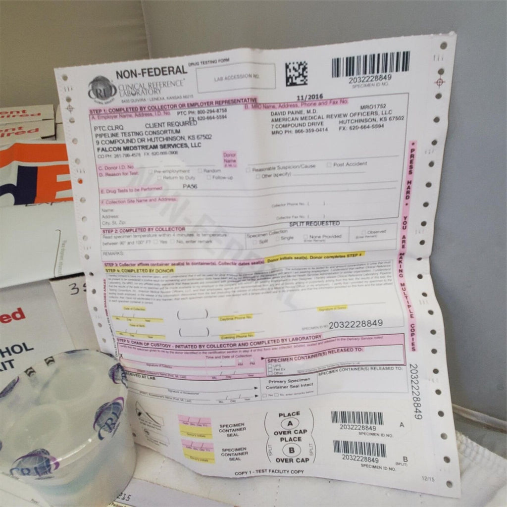 Client Required NON-Dot Drug & Alcohol Testing Kit Lot of 15