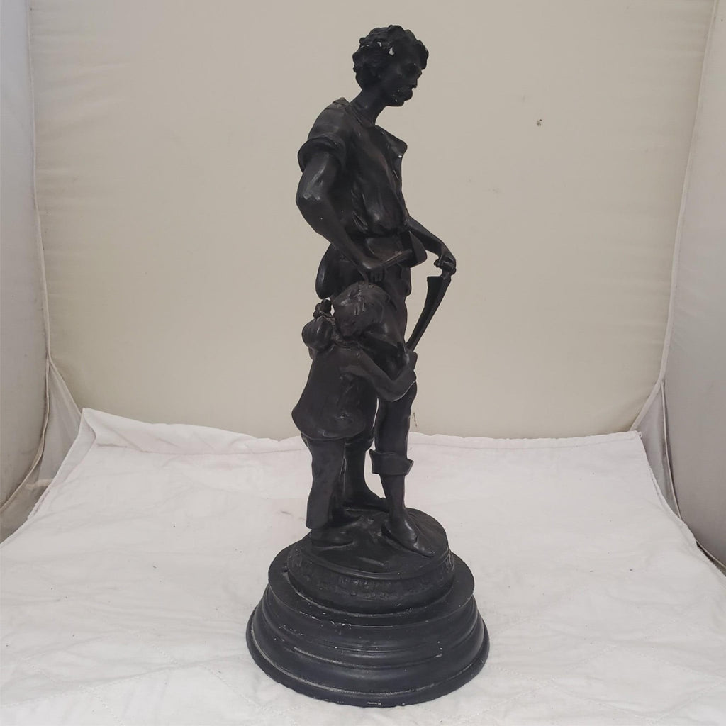 Auguste Moreau Forgeron Bronze Sculpture Blacksmith and Boy Figurine