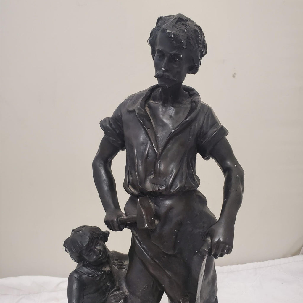 Auguste Moreau Forgeron Bronze Sculpture Blacksmith and Boy Figurine