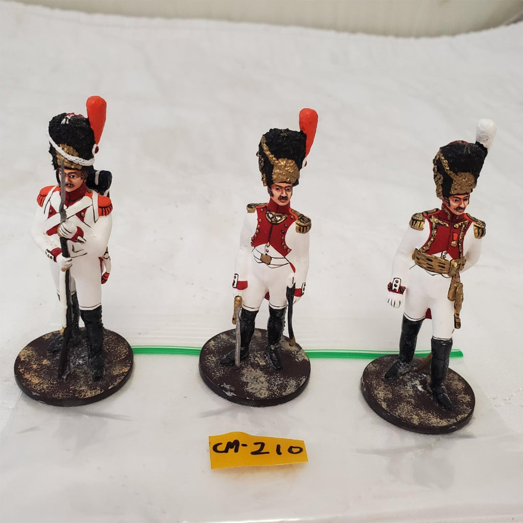 Lot of 3 Hand Painted Metal Toy Soldier Generals CM-210