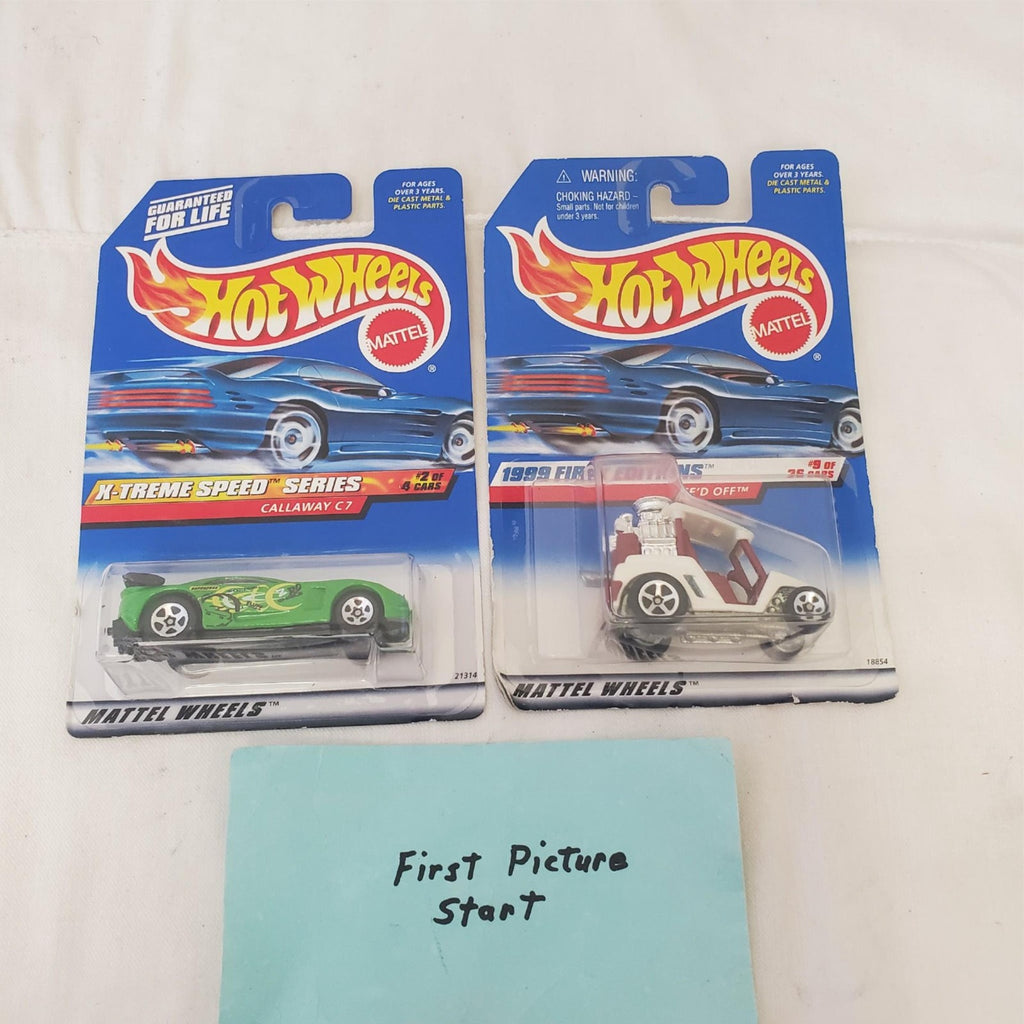 Hot Wheels 1999 X-Treme Speed Series Callaway C7 Car & First Editions Tee’d Off