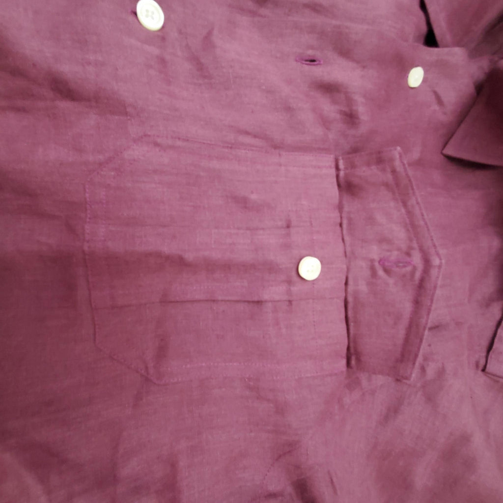 Brooks Brothers Men's Button Down Shirt Size Medium Burgundy Shoulder Epaulets