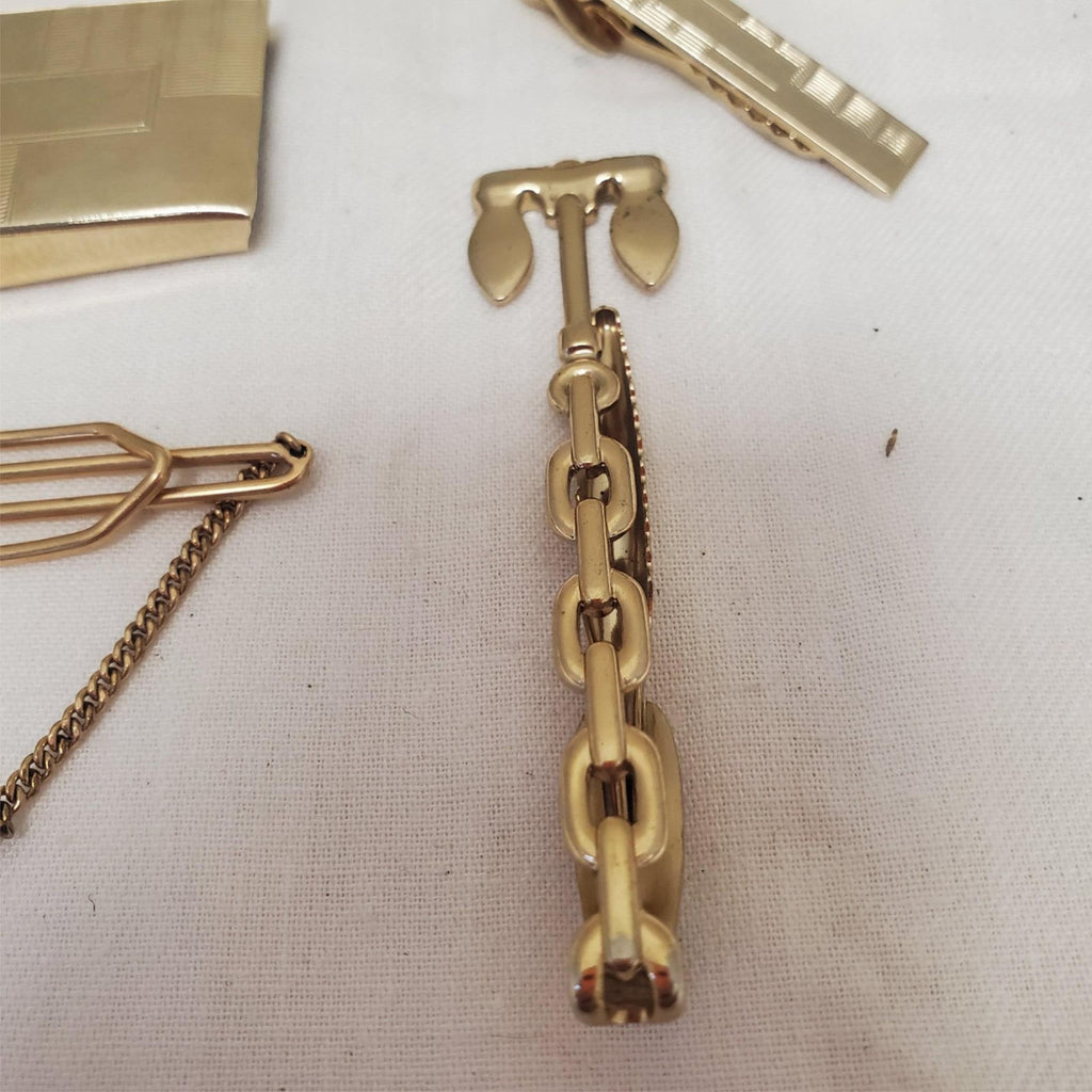 Lot of Vintage Gold Tone Men's Accessories Cufflinks, Tie Bars & More