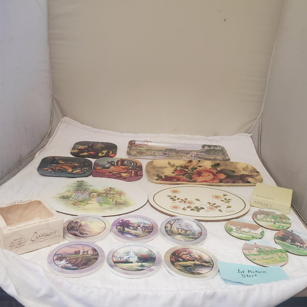 Lot of Assorted Occasions, Kelsey, Melamaster Coasters & Trays Set
