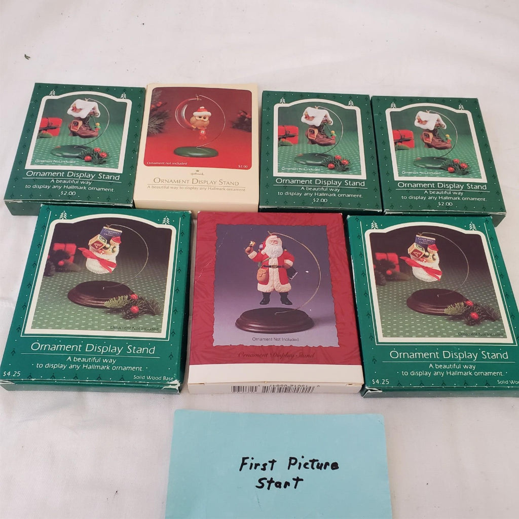 Lot of 7 Assorted Hallmark Ornaments Display Stands