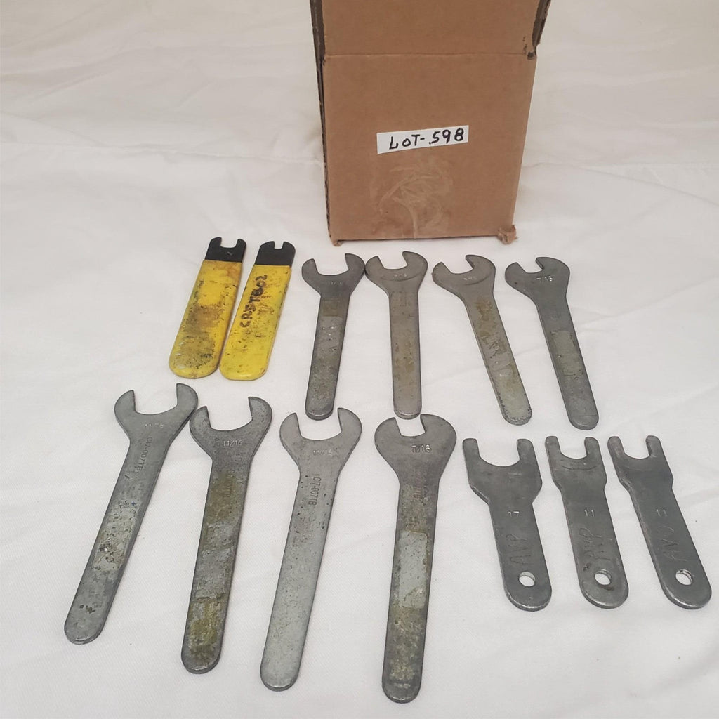 Lot of 13 Assorted Open End Wrench Set Aircraft Tools LOT-598