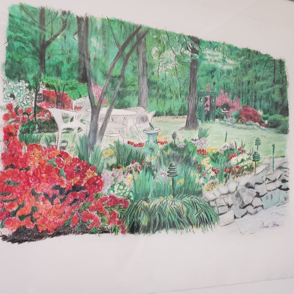 Original Signed Garden Painting Home Decor