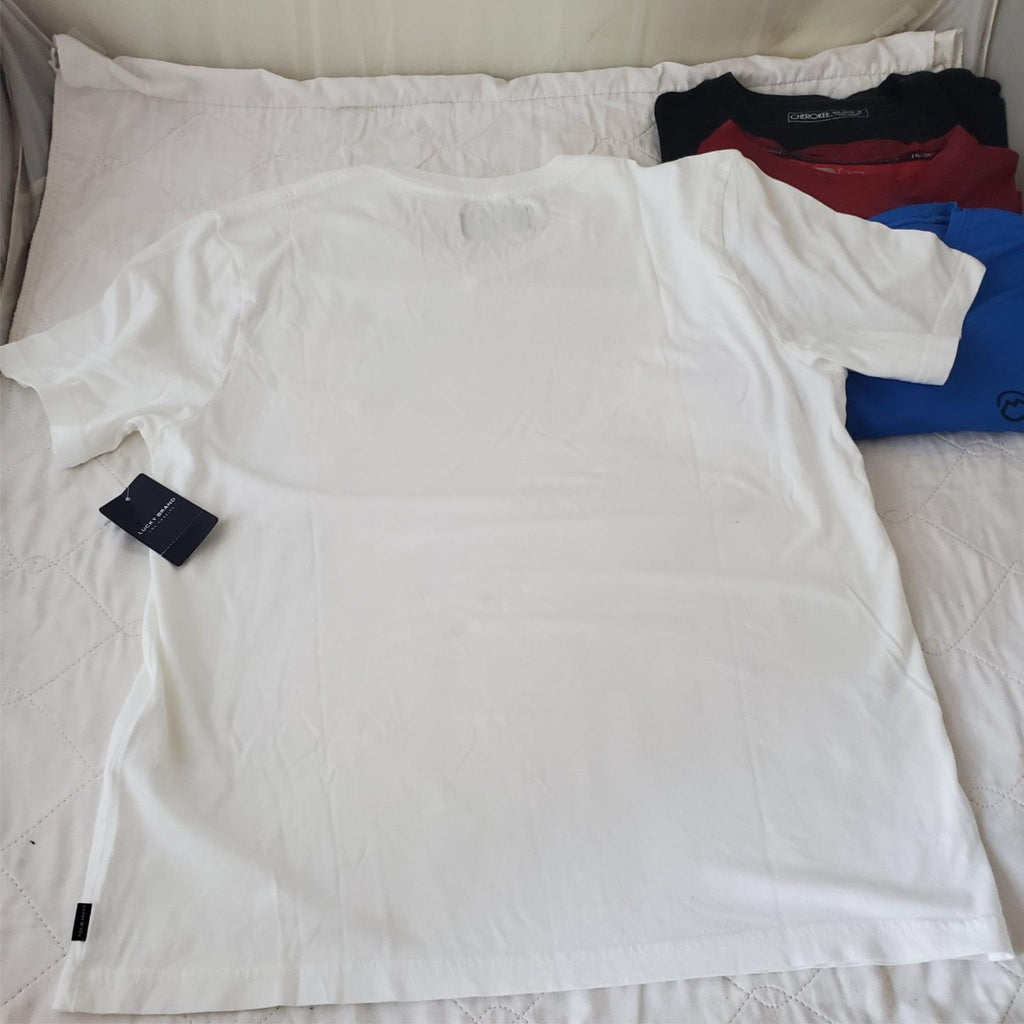 Lot of 4 Assorted Size M 38-40 Russell & Other Brand Dry Fit Short Sleeve Shirt 