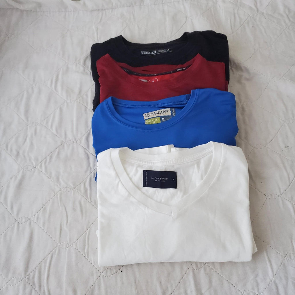Lot of 4 Assorted Size M 38-40 Russell & Other Brand Dry Fit Short Sleeve Shirt 
