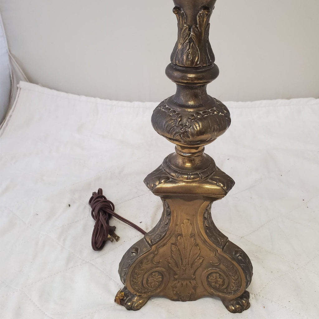 Vintage Solid Brass Claw Foot Table Lamps A6