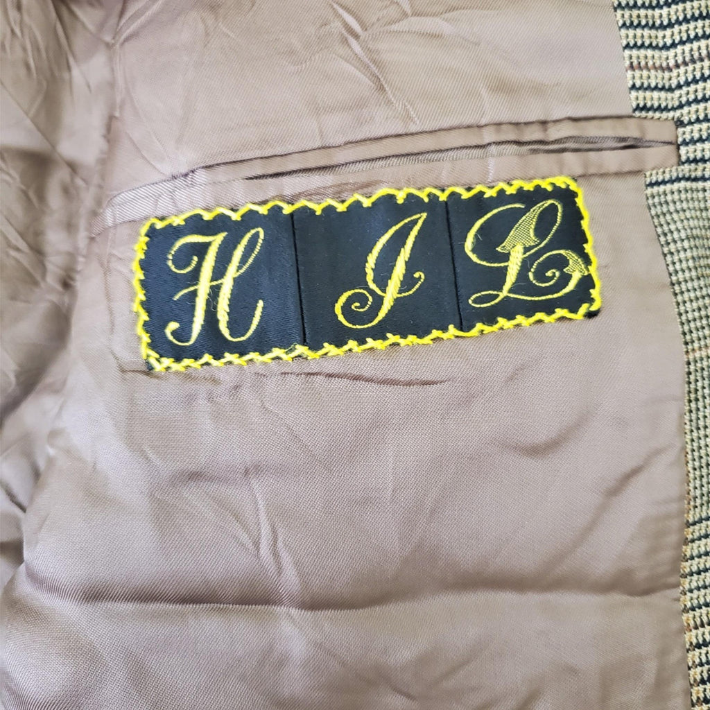 Joseph Abboud Sink Cashmere Copper Brown Check Blazer Suit Jacket Sport Coat 44L