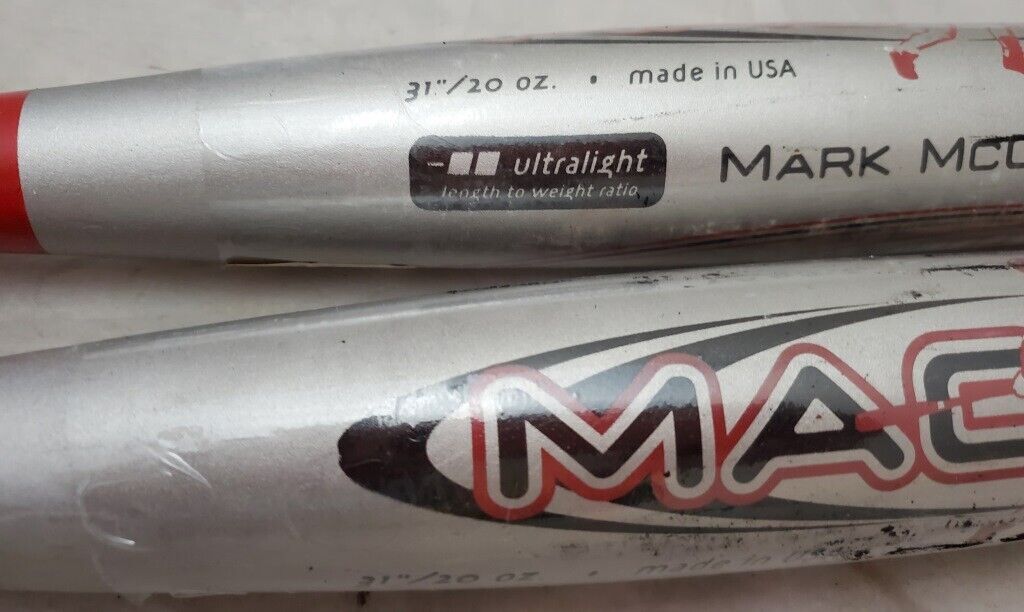 Two Rawlings Mark McGwire Model MAC350 31" 20oz Youth Baseball Bats