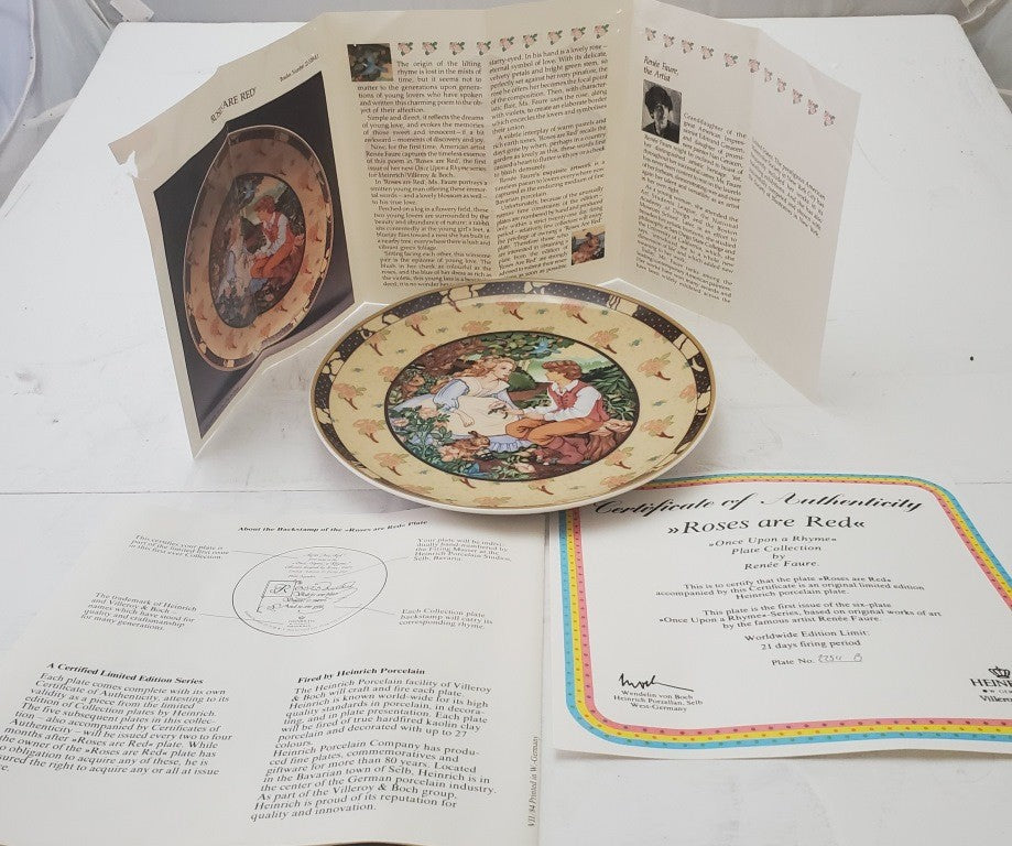 Heinrich Villeroy & Boch Once Upon a Rhyme Roses are Red Bone China Plate