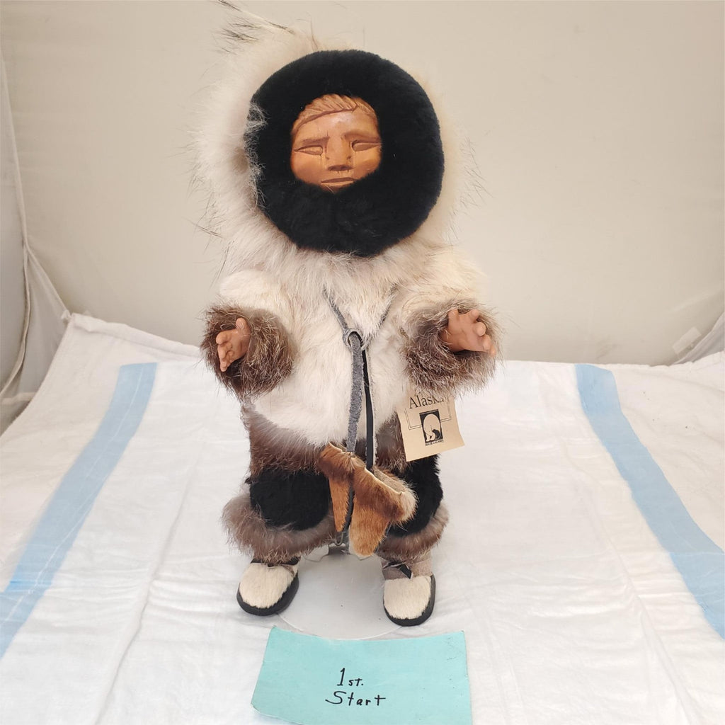 Alaskan Inuit Eskimo Native Figure Doll Memeluk Hand Crafted