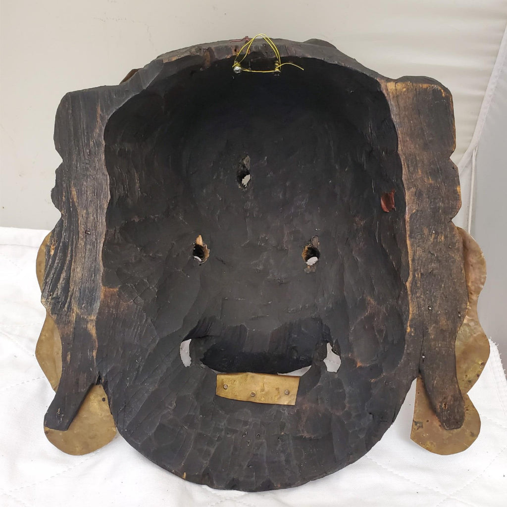 Ornate Tibetan Buddhist Mahakala Mask for Spiritual Display
