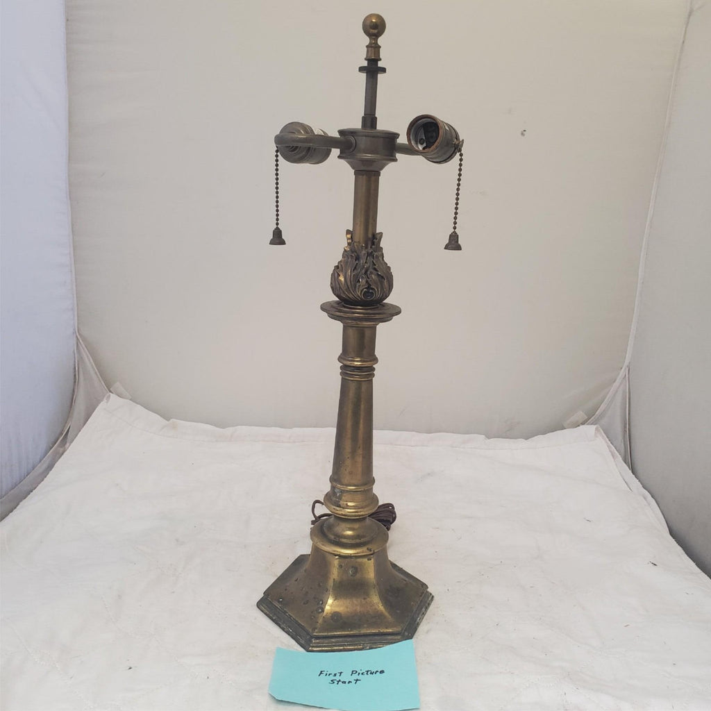 Vintage Brass Double Socket Stiffel Portable Table Lamp C