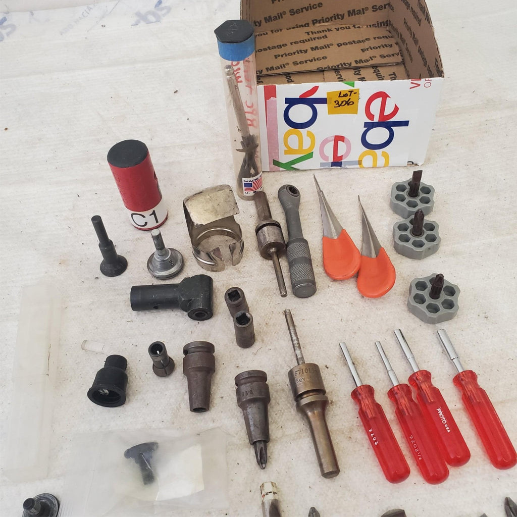 Lot of Assorted Shank Router Bits, Nut Drivers, Allen Bolt & other Tools LOT 306
