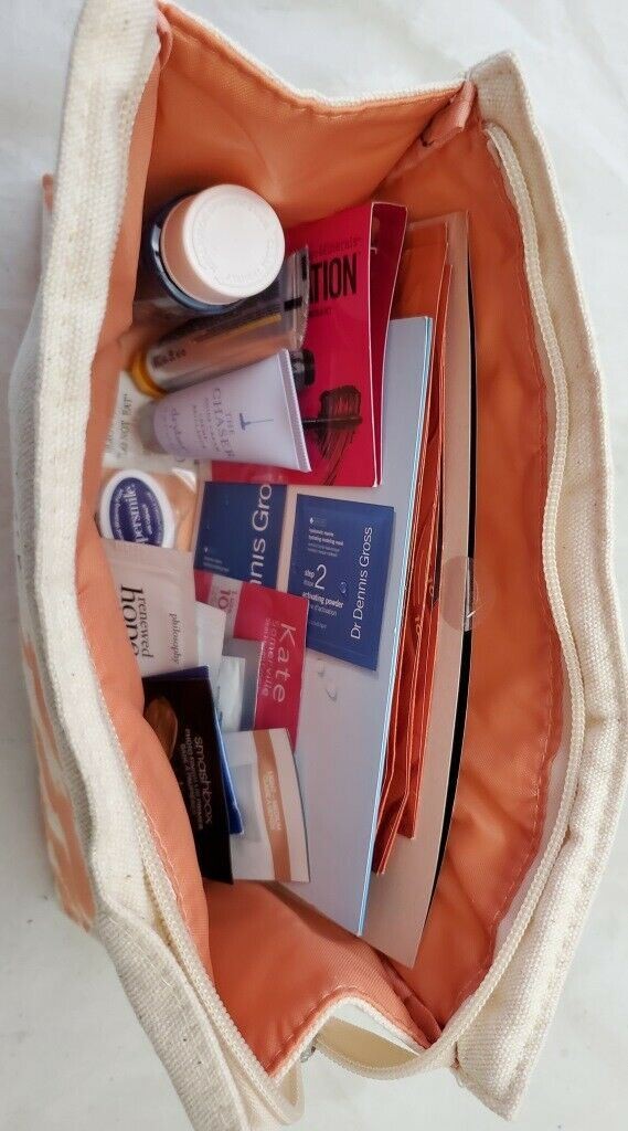 Nordstrom Beauty Cosmetic Makeup Bag and Mascara, Moisturizer, Serum Sample Set