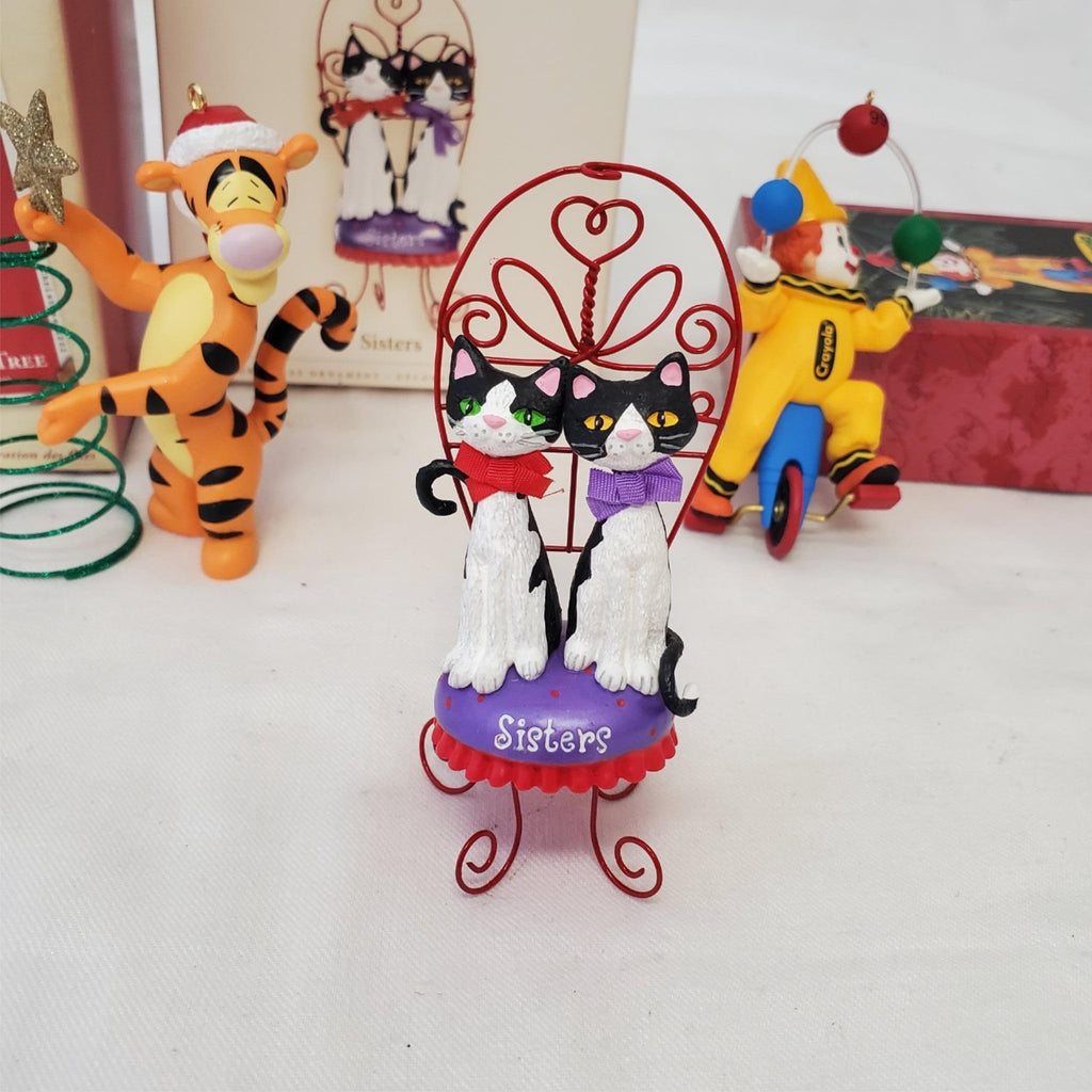 Lot of Hallmark Keepsake Tiggers Springy Tree,Clownin Around & Sisters Ornaments
