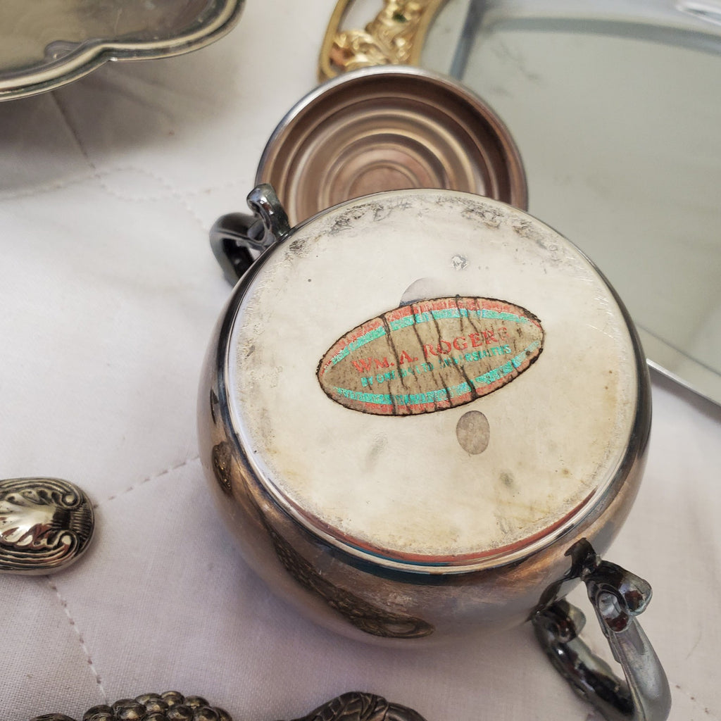 Vintage Silverplate Gravy Serving Boat Tray Dish