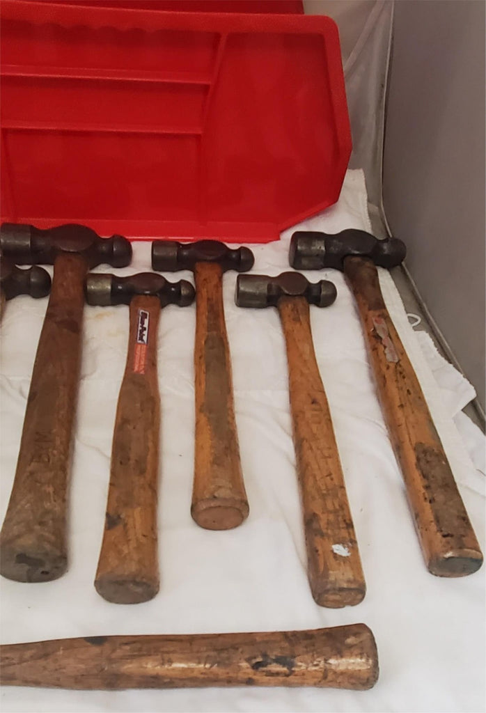 Lot of 10 Blue-Point Ball Peen Hammers Wooden Handle LOT-668