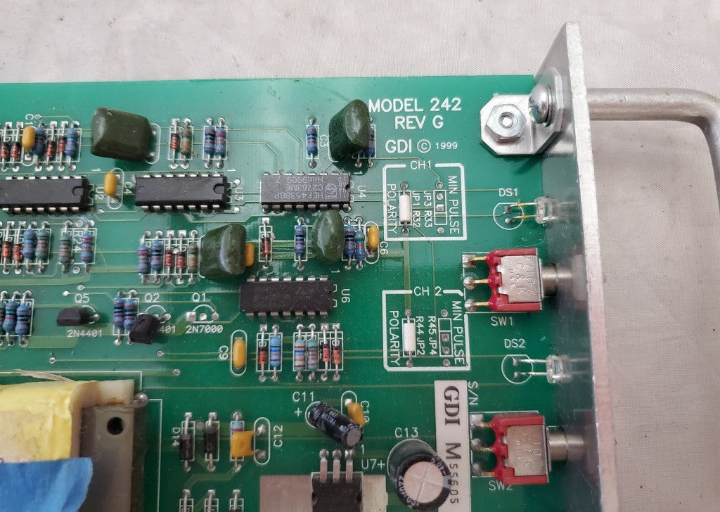 GDI Model 242 REV G Circuit Board  DC Dual Isolator Dual Channel