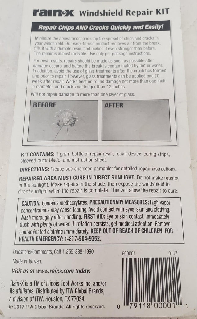 Rain-X 600001 Windshield Easy Durable Repair Kit