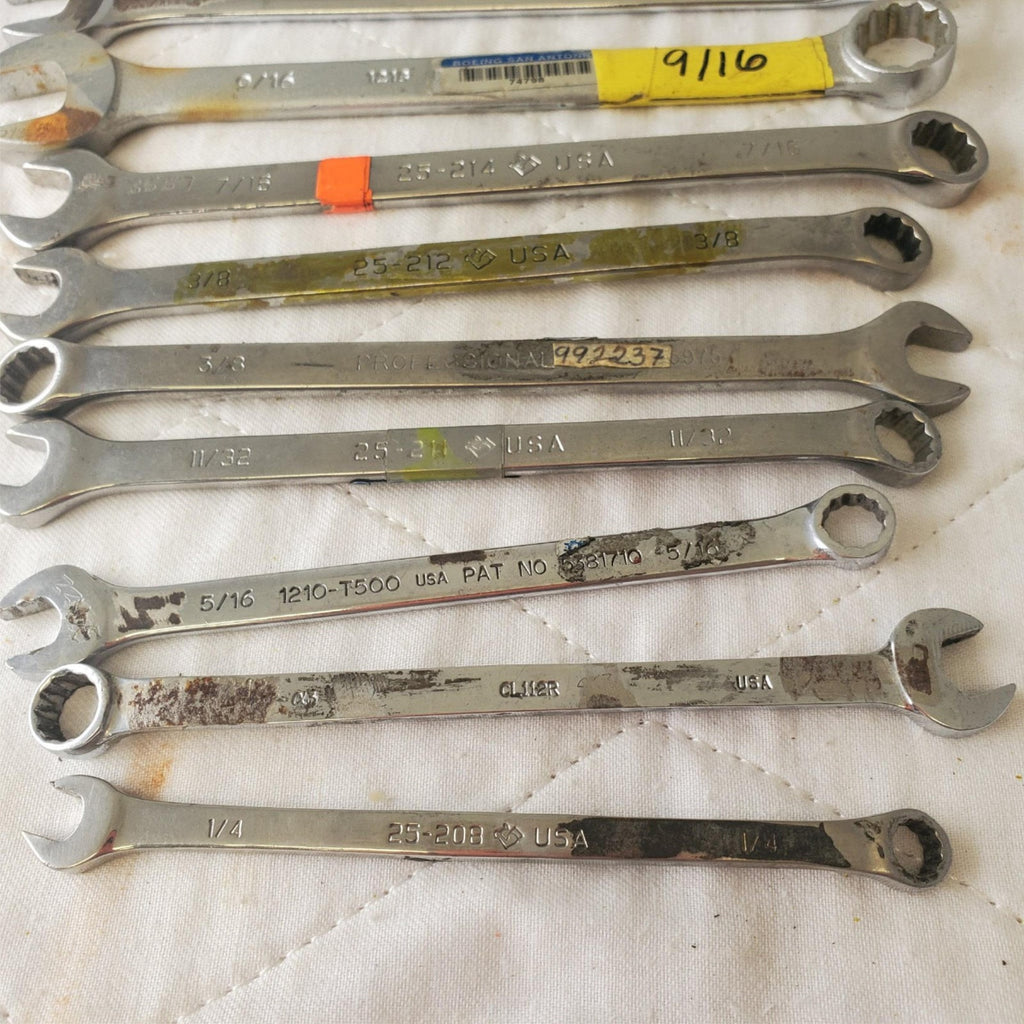 12 Pcs 12 Point SAE Combination Wrench Set - Lot 412