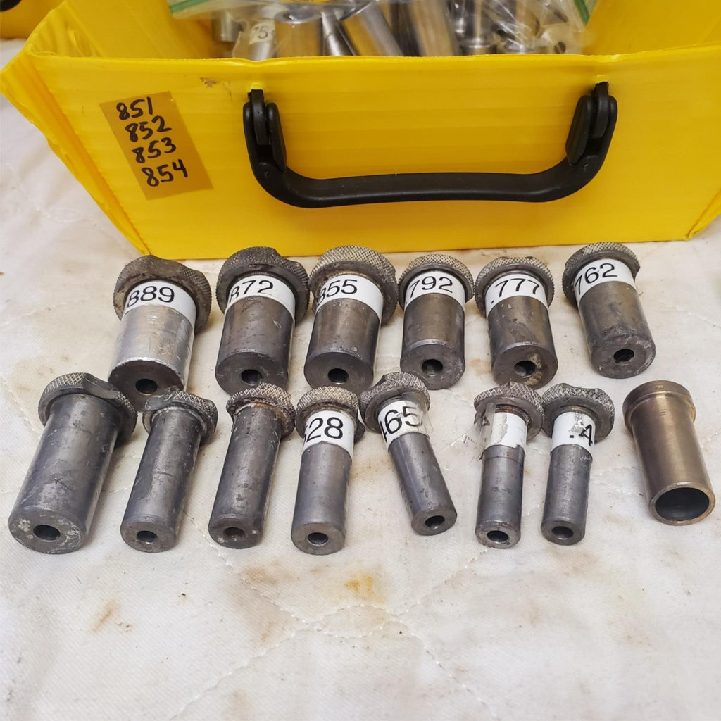 Lot of 14 Assorted Knurled Grip Steel Punch Dies Set LOT-851