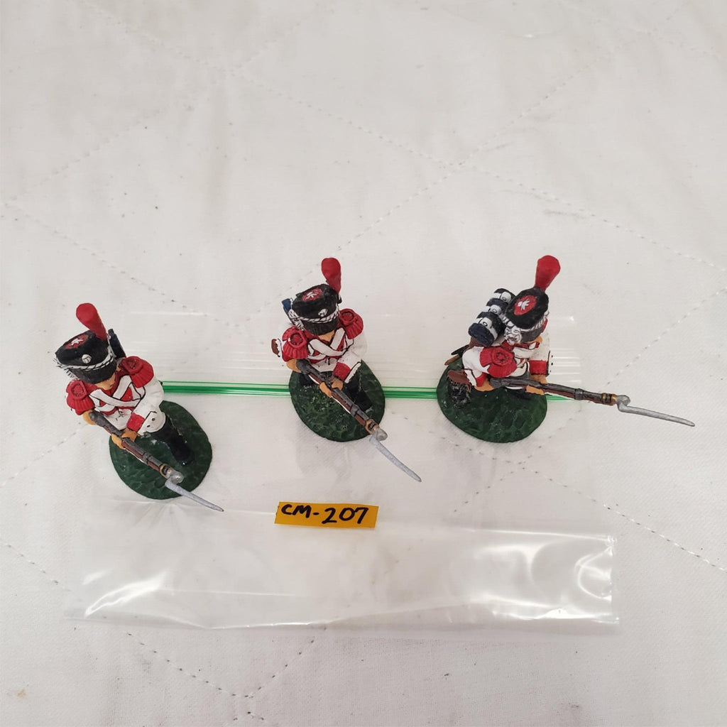 Hand Painted Metal Toy Soldier Lot of 3 Attacking Infantry CM-207