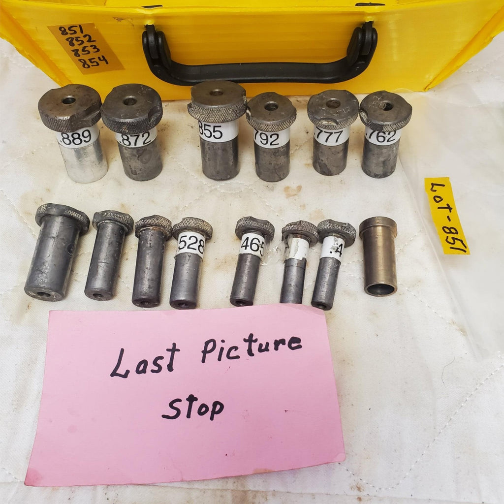Lot of 14 Assorted Knurled Grip Steel Punch Dies Set LOT-851