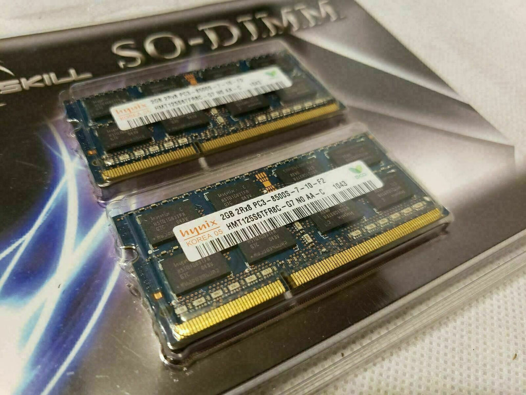 Hynix 2GB 2Rx8 PC3-8500S-7-10-F2 Laptop RAM Memory from Apple MacBook Qty 2
