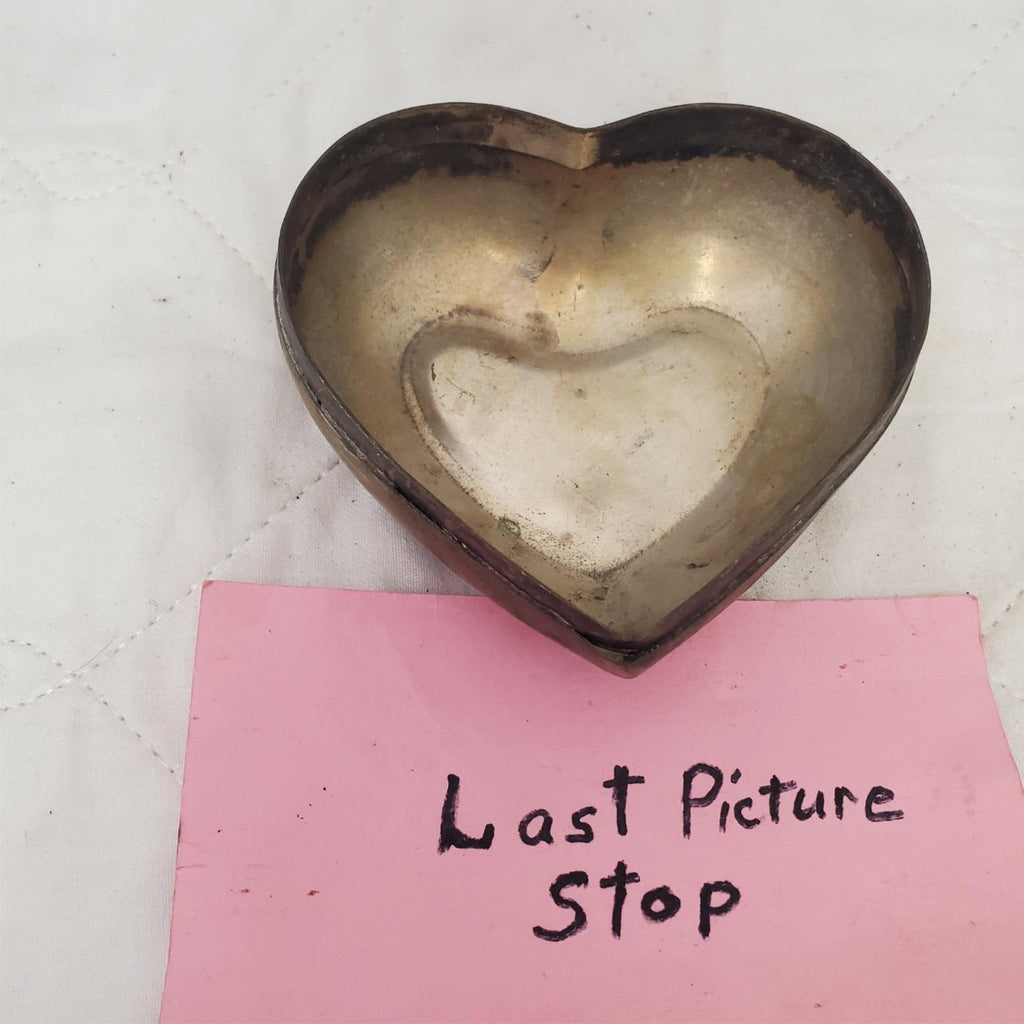 Vintage Brass Heart Shaped Trinket Dish