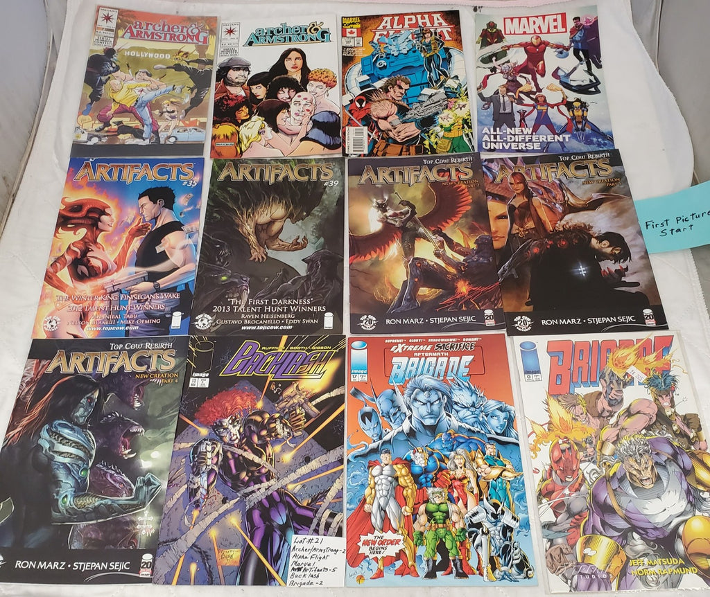 Lot of 12 Archer & Armstrong Brigade Artifacts Backlash & Marvel Comic Books #21