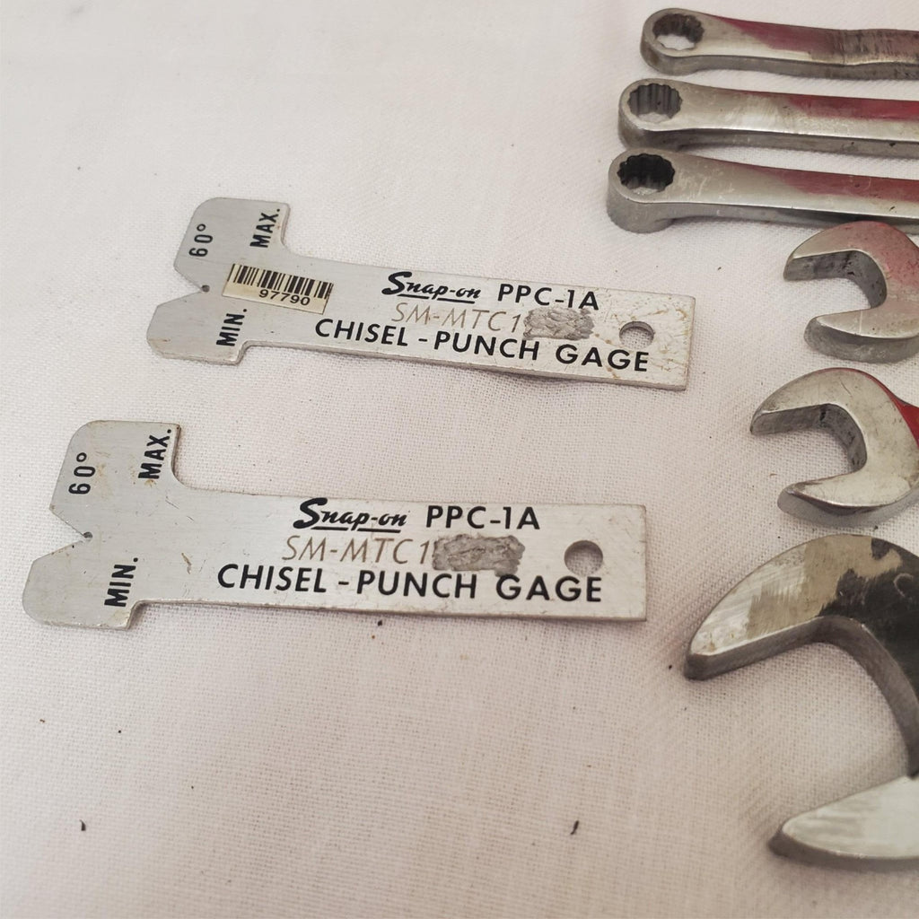 Lot of 22 Snap-on Center Pin Punch, Chisel Gauge Ratchet Wrench & Sockets LOT-42
